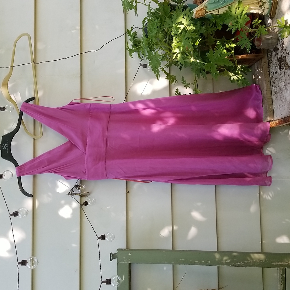 J Crew Silk Chiffon V Front + Back Cocktail Semi Formal Summer Dress sz 6